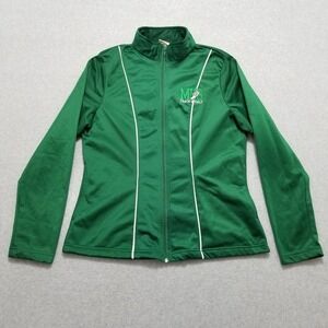 A4 Womens‎ Track Jacket Large Green Full Zip Pockets MHS Track & Field Wingfoot
